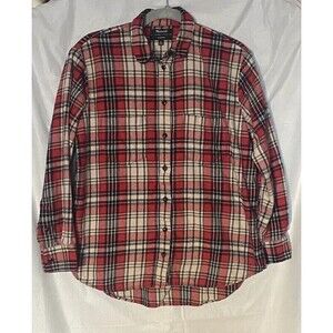 Madewell Shirt Womens Extra Small Flannel Oversized Button Up Red Black Plaid